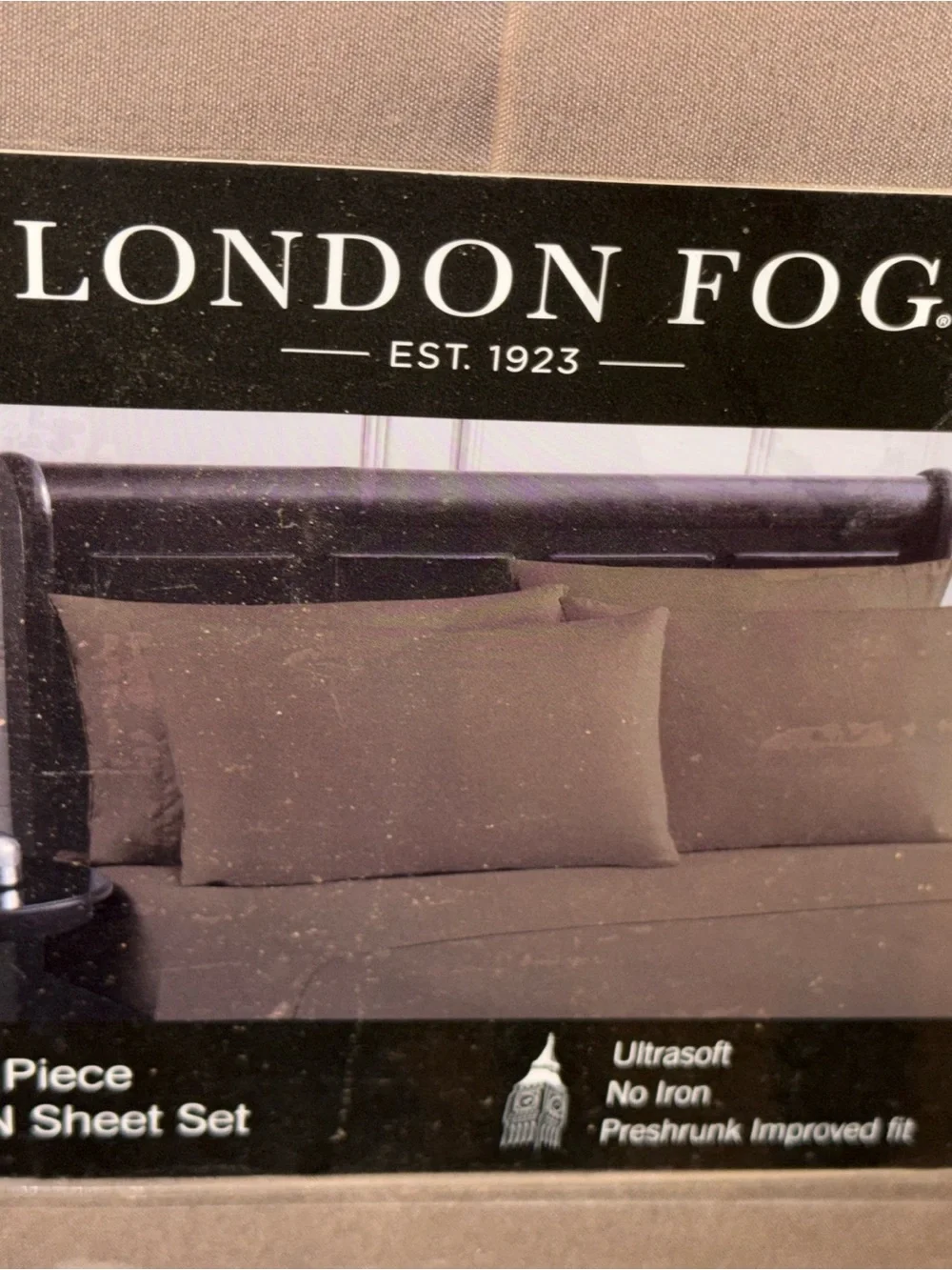 London Fog Queen Sheet Set in Taupe Brown includes 2 additional pillow cases